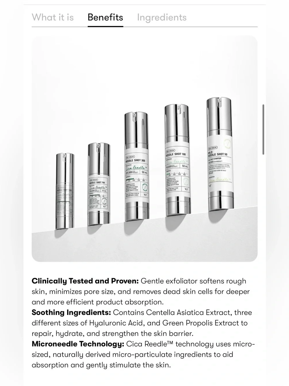 SKIN CARE —COS Silver Cica Reedle Shot Serum Trio
